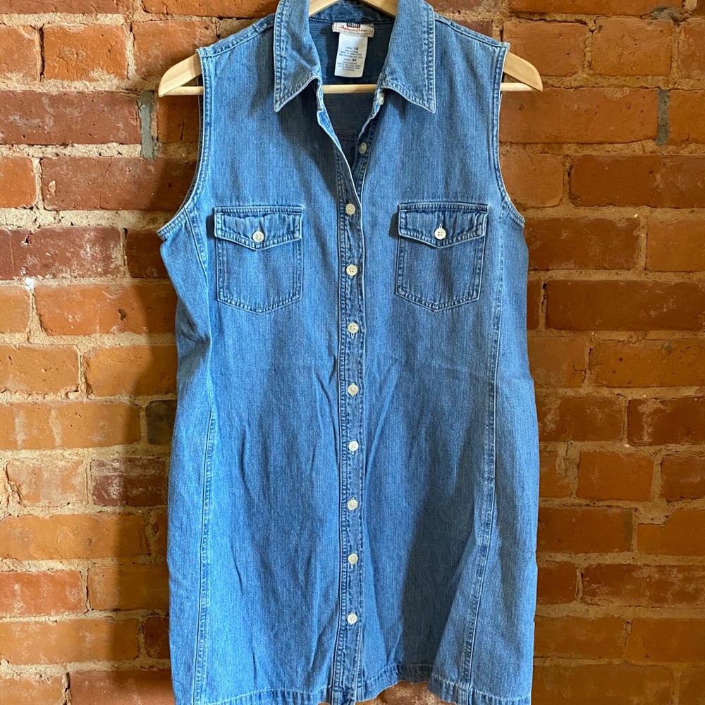 Denim button down dress
